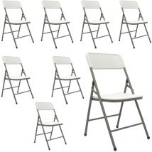 Amanka - 8 Sedie Pieghevoli fino a 150 kg - Seduta da Giardino e Balcone in Plastica - weiss