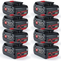 8 Stück 18 Volt 5,0 Ah Gba Gsb Gsr Akku Für Bosch Professional Gal Gbh Bat609 Bat609g Bat618 17618 25618-01 Bat620 Bat622 Li-ion Accu Ersatz Für 