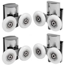 Petites Ecrevisses - 8 Stück Rollen Für Duschtüren 23mm Ersatzrollen Für Duschkabinentür Duschkabine Rollen 4 Oberrolle Und 4 Unterrolle