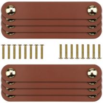 (Braun)8 Stück Ledergriff, Schubladengriffe aus Leder, Ledergriff für Küchenmöbelgriff, mit 22-mm-Schrauben, für Möbel, Küche, Badezimmer, Schränke,