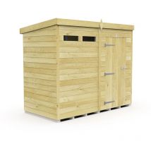 8 x 4 Feet Pent Security Shed - Single Door - Wood - L118 x W243 x H201 cm