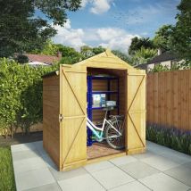 Waltons - 4 x 6 Feet Overlap Apex Windowless Shed - Timber - L120.9 x W190.4 x H198.6 cm - Brown
