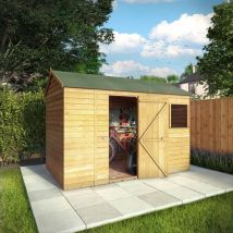 Waltons - 10 x 6 Feet Overlap Reverse Apex Shed - Timber - L190.5 x W299.4 x H221.8 cm - Brown