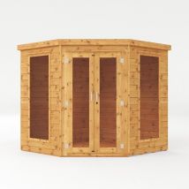 7 x 7 Feet Premium Corner Summerhouse - Timber - L207.4 x W207.4 x H200.6 cm - Brown