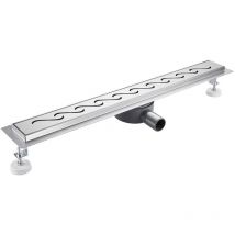 Finmrys - 80 cm Caniveau Douche Italienne ( 360° Courbe ) Acier Inoxydable Caniveau de Sol à l'italienne Grille, Drain de Douche Extra Plat avec