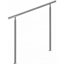 Pasamanos para Escaleras de 80/100/120/150/160cm Acero Inoxidable Barandilla Interior Exterior Baranda Robusta Ningún, 120 cm - Monzana
