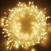 Coavas - 80 led Warm White Indoor String Lights, Clear Wire Christmas Lights for Outdoor, Waterproof, Plug-in Twinkle String Lights for Bedroom,