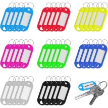 Grid Cool - 80 Pieces Key Tags, Writable Key Tags, Key Holder Labels, Plastic Key Tags for Key Rings, Luggage Tags(8 Colors)