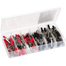 80 teiliges Krokodilklemmen Set rot schwarz Kabelverbinder Krokodilklemme