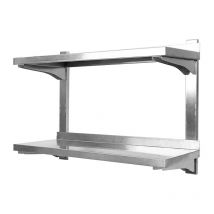 Skecten - 80 x 30 cm Étagère Murale En Inox avec 2 Niveaux Plateaux