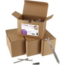 Lot de 800 vis terrasse en inox A2 à tête fraisée réduite - Empreinte Torx 25 - 4 embouts Torx 25 offerts - Diamètre 5 mm - Longueur 60 mm