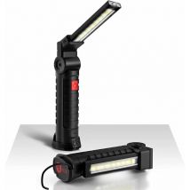 WAY - Lampada da ispezione portatile a led da lavoro ultra luminosa, ricaricabile tramite usb, 800LM, con base magnetica, 5 modalità di luce 6000K