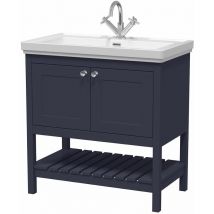 Park Lane - 800mm Bathroom Vanity Unit Wash Basin Sink Cabinet Furniture Blue Traditional - Blue