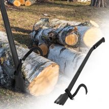 ECD Germany Levier d'Abattage d'Arbres avec Crochet Courbé Outil Forestier Robuste Arbre-ascenseur Acier 80cm Manche Caoutchouté Antidérapante Charge