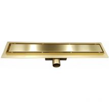 Sea-horse - 80cm Gold Coloured Stainless Steel Bathroom Floor Linear Shower Drain Sheet