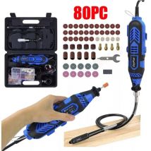 Day Plus - 80pc Rotary Dremel Drill Accesories Kit Craft Home Work Garage Precision Set