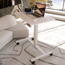 Bluenara - 80x60cm Bureau Assis-Debout Réglable en Hauteur Électrique Structure en Acier, 75-120cm Avec 4 Claviers à Mémoire Automatique,Blanc