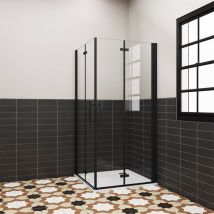 90x90x185cm 6mm esg Nano Glas Duschkabine Eckdusche Scharniertür Falttür Duschtür