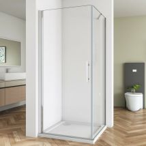 100X76cm Duschkabine Eckeinstieg Dusche Duschabtrennnung Schwingtür Duschtür 6mm NaNo esg Glas h 185cm
