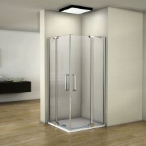 80x90x195cm Duschabtrennung Duschkabine Schwingtür 8mm nano glas Duschwand