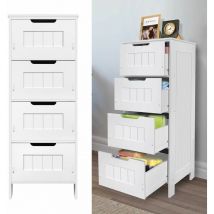Dayplus - 81CM h Bathroom Floor Cabinet Storage Cupboard Organizer 4 Drawers Free Standing