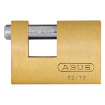 ABUS Mechanical 82/70mm Monoblock Brass Shutter Padlock Carded ABU8270C