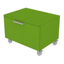 820C - Cassettiera cameretta-ufficio l 60 con ruote e 1 cassetto h.32, con guide a chiusura rallentata 60x45x44 (LxPxH) - Verde mela
