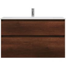burgbad Lin20 Lavabo color blanco brillante incluido mueble bajo