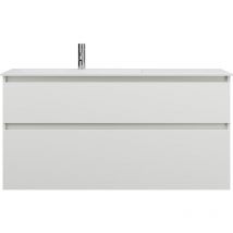 Burgbad - Lavabo Lin20 de fundición mineral color blanco mate a ras