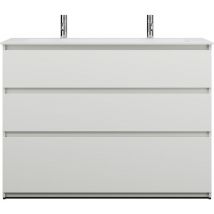 Burgbad - Lin20 Lavabo color blanco mate con 2 agujeros para