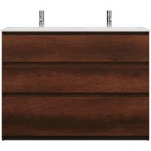 Burgbad - Lin20 Lavabo bajo para lavabo doble blanco mate con