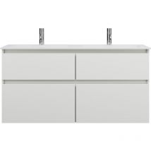 Burgbad - Lin20 Lavabo bajo para lavabo doble blanco brillante con