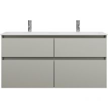 Burgbad - Lin20 Lavabo bajo para lavabo doble blanco mate con