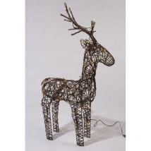 Outdoor Wicker Reindeer Christmas Decoration - Warm White Lights - 83cm