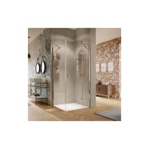 Puerta pivotante Hüppe Solva con segmento fijo, parcialmente