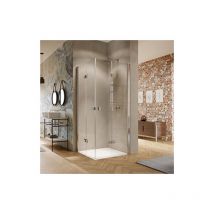 Puerta plegable pivotante Hüppe Solva, parcialmente enmarcada,