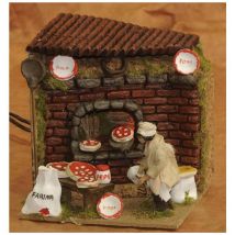 Rossi Rosa - 84336 Pizzaiolo con movimento e fiamma cm17x17 - personaggio presepe natale