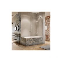 Hüppe - Mampara de baño Solva, puerta abatible con bisagras,