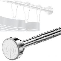 85-140 cm tringle rideau sans percage Inox, barre de douche Ferme et extensible, pour Salle de Bain Penderie Cuisine
