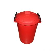 Viss - 85 Litre Red Plastic Outdoor Bin
