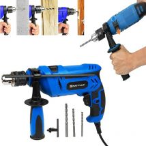 850W Schlagbohrmaschine, 2 in 1 Hammer & Impact Mehrzweck Bohrmaschine 5/6/8 mm Bohrfutter, 3000RPM Bohrschrauber mit Upgrade 360°Drehbarem Griff +