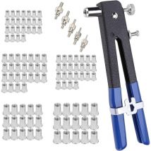 Rapanda - 86 pcs Pince Ecrou a Riveter Pistolet à Écrou avec 5 mandrins M3 M4 M5 M6 M8 Kit de Pince à Riveter Kit de Écrou Riveteuse Rivet Nutsert