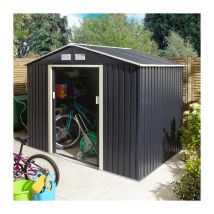Rowlinson - Trentvale 8X6 Metal Apex Shed - Dark Grey