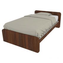 Mobilfino Camerette - Lit queen size avec sommier, idéal pour les chambres d'enfants - Noyer Canaletto