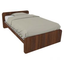 Mobilfino Camerette - Letto una piazza e mezza con rete, ideale per camerette - Noce canaletto