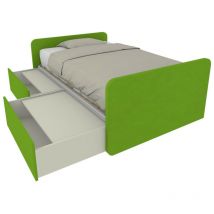 Lit simple 120x190 avec tiroirs, personnalisable et facile à assembler - Pomme verte