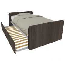 Lit queen size avec lit gigogne - Orme de jerez foncé