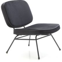 Sessel 86X70X70 Schwarzes Metall/Schwarzer Samt