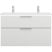 Eqio Slim Keramik-Waschtisch mit 2 Armaturbohrungen, - Burgbad