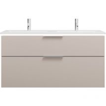 Burgbad - Eqio Slim lavabo doble con mueble bajo para lavabo con